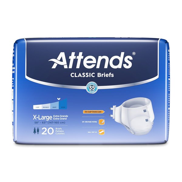 Attends Classic Incontinence Brief XL Heavy to Severe, PK 60 BRB40